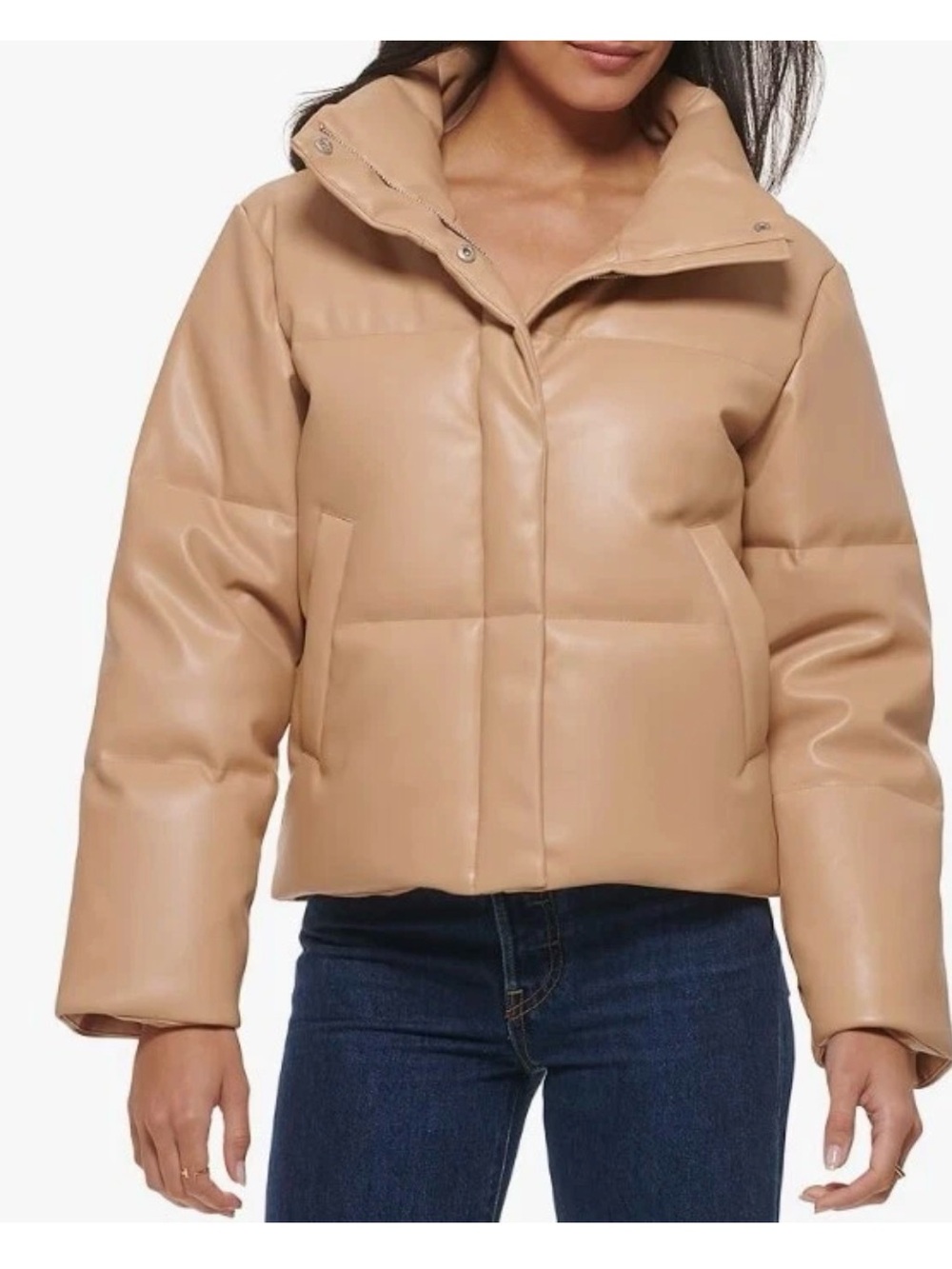 Levi's Women's biscotti / Tan Cropped Puffer Jacket